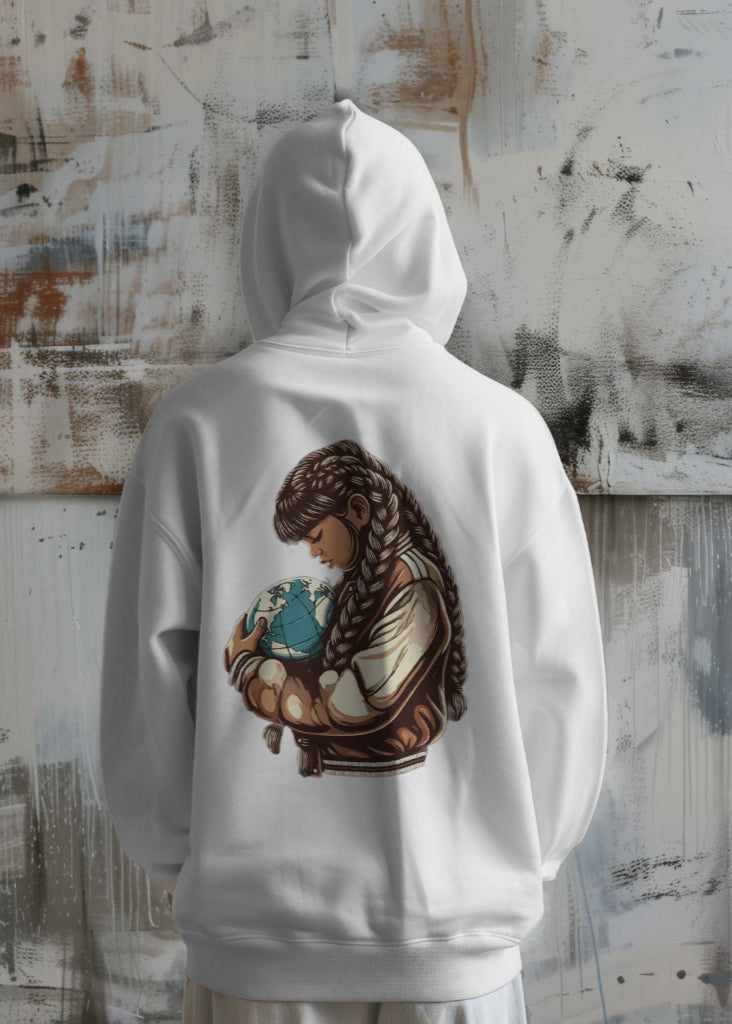 World in Hands Black Logo Hoodie