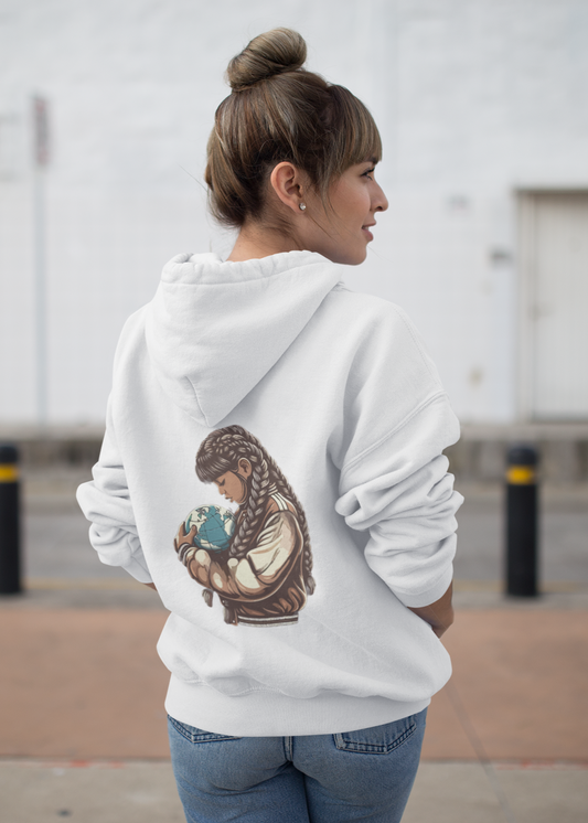 World in Hands Black Logo Hoodie