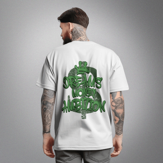 Dreams Money Ambitions T Shirt White